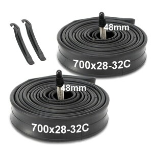Hycline ���]�� �`���[�u 700Cx25-28C/32-35C/23-25C/28-32C/35-43C ���[�h�o�C�N �^�C�����イ�� 48mm/60mm/80mm �����o���u �N���X�o�C�N �C���i�[�`���[�u �܂肽���ݎ� �N�����`���[ 2�{�Z�b�g �^�C��