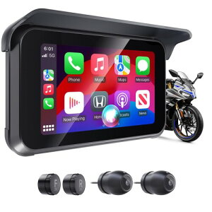 7JI oCNp hCuR[_[ X}[gj^[ oCN fBXvC Carplay Android Auto Ή 60FPS 5C` Px 1080P IP65h ho tȒP I[goCp