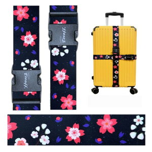 Teeoff Luggage Straps Suitcase Belts �ו��X�g���b�v�X�[�c�P�[�X�x���g�g���x���o�b�O�A�N�Z�T���[���߉\��220CM (Sakura Black Red - 2 Pack)