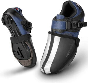 ROCKBROS シューズカバー 自転車 保温 つま先カバー 防風 撥水 再帰反射 滑り止め メンズ MTB ロードバイク サイクリング ブラック(L)