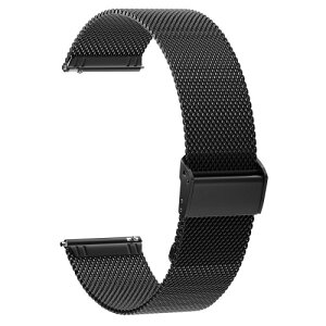 (AGUPERFIT) ���v�o���h 20mm 22mm �X�e�����X���b�V���x���g�A�H��v��Ȃ� ���i�K���� �N�C�b�N�����[�X�o���h �X�}�[�g�E�H�b�`�ւ��o���h �r���v�����x���g (20mm, �u���b�N)