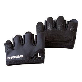 TOPPERGEAR トレーニンググローブ 軽量コンパクト設計 手のひら保護・滑り止め加工 フィットネス 筋トレ ヨガ用 (Lサイズ, ブラック)