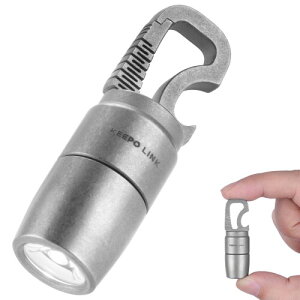 KEEPO LINK �`�^���� EDC �����d�� - 3-in-1 �~�j�L�[�z���_�[LED���C�g�i�J���r�i�N���b�v���r�[���I�[�v�i�[�t���j60���[���� IPX6�h�� ���p�g�s�E�L�����v�E�n�C�L���O�E�A�E�g�h�A�p, OLF02 (