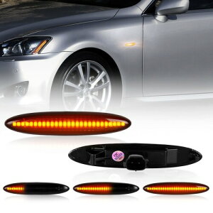 POPMOTORZ クラウン LED サイドマーカー マークX 120系 マークXジオ 10系 シーケンシャル LED サイドウインカースモークレンズ純正交換品2個セット