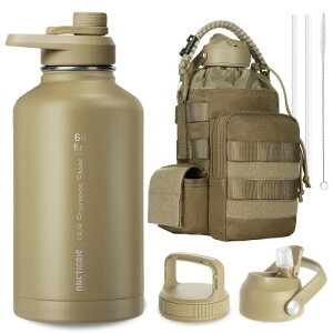 OneTigris ���� 1.9L �X�e�����X �{�g�� �Z�b�g �J�o�[�t�� �^��f�M �ۉ��ۗ� 3X�����W 2X�X�g���[ 1X�u���V �L�� �􂢂₷�� ���R��h�~ �~���^���[�� �A�E�g�h�A �X�|�[�c�A�W���A�L�����v