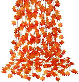 CQURE 人工カエデの葉 人工紅葉 紅葉の造花 ホーム結婚式暖炉パーティーのための人工紅葉ガーランド感謝祭 クリスマス 飾り 装飾 ライト ストリングライト カエデの葉 秋 デコレーショ