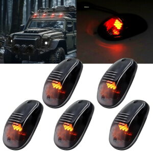 Ygmylandbb LEDルーフマークルーフライト 12V 9 LEDキャブマークライト ルーフマーカー キャブルーフマーカーランプ 汎用 アンバー 5個セット