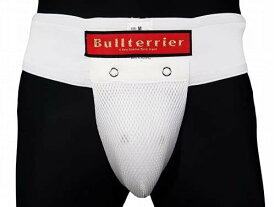 BULL TERRIER ファールカップ＆サポーター 白（XLサイズ） /ブルテリア Bull Terrier カップ付きサポーター 総合格闘技 空手 キックボクシング ムエタイ 野球 ラグビー アメフト ボクシング ガ