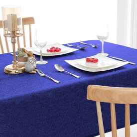 Khootiウォッシャブルポリジュートテーブルクロス/カバー耐熱ダイニングテーブルキッチンテーブル用カバーを配置コーヒーセンターテーブル、140 x 280 cm （カラー-ロイヤルブルー）