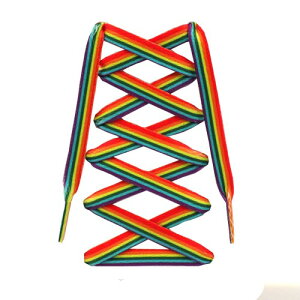 (Teeoff) Flat Printed Shoelaces Shoe Laces for Sneakers �t���b�g�v�����g�C�Ђ��A�X�j�[�J�[�p�V���[���[�X�A�f�U�C�i�[Fun Shoestring (160 CM, Rainbow Stripe)