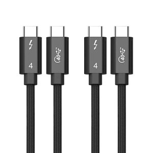 Thunderbolt 4 P[u ubN (2{Zbg0.5M+1.2M) 240W}[d 8KΉ 40 Gbps f[^] Type-C &Type-C P[u USB-C & USB-C MacBook/iPad/Mac mini/iphone15/iphone 16ȂǑΉ(0.5m+1.2mj