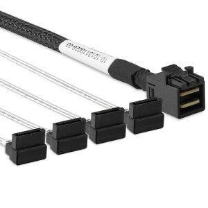 10Gtek 6G  MiniSAS HD SFF-8643 to 4X SATA 7s n[hfBXN f[^ T[o[ Raid P[u, Xg[g to p, 0.5 m