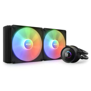 NZXT Kraken 280 RGB - RL-KR280-B1-280mm AIO CPU���L�b�h�N�[���[ - �J�X�^�}�C�Y�\��1.5�C���`�����`LCD�f�B�X�v���C �摜�A�p�t�H�[�}���X���g���b�N�ȂǗp - F140 RGB�R�A�t�@��2�� - �u���b�N