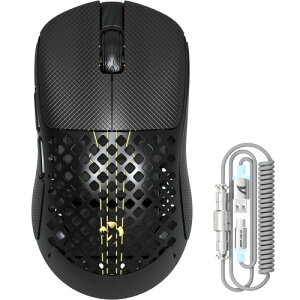 ATTACK SHARK x MAMBASNAKE M2 �Q�[�~���O�}�E�X �J�[�{���t�@�C�o�[ BK52820 �`�b�v PAW3395PRO 40000DPI ���y�� 41g �L��/���C�����XBluetooth/2.4GHz 50G�����x 650IPS AI�N���E�h�h���C�o�[ RGB���C�g FPS MOBA PC�Q