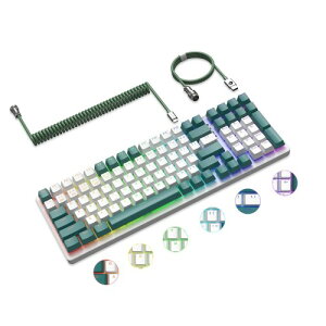 A.JAZZ+ZiYouLang K6 ワイヤレスキーボード 96% 3モードメカニカル ホットスワップ 2.4Ghz/Bluetooth 5.0/Type-C 4000mAhコイル状 USB ケーブル付き 赤軸 キーボード 18RGB バックライト付きブルースイッチ M