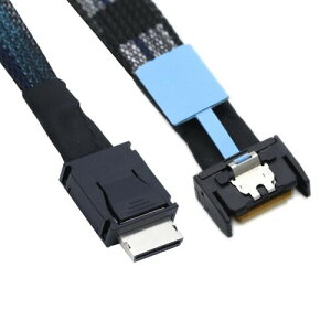 CY Cable PCI-E 5.0 Mini Cool Edge IO MCIO PCI-E 4i 38�s�� �I�X - SFF-8611 Oculink 4X �G�N�X�e���_�[�P�[�u�� 50cm