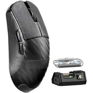 ATTACK SHARK R11Ultra �e�L �J�[�{���t�@�C�o�[�}�E�X �Q�[�~���O�}�E�X W���C�����X ���y��49g PAW3950MAX Nordic52840 8000Hz 42000dpi 20KFPS 2.4G/Bluetooth/USB-C �[�d�� �R�C���P�[�u�� ����~�߃e�[�v�t�� We