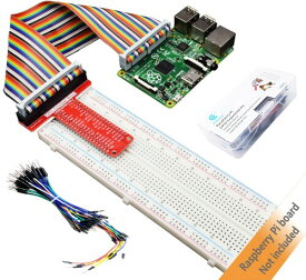 Adeept Raspberry Pi GPIO 拡張ボード + 830ポイント はんだなしブレッドボード + ジャンパーケーブル65本 + 40ピンレインボーリボンケーブル