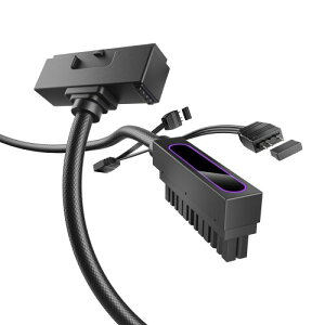 AsiaHorse Hydrus 24�s�� PC�p�X���[�u�P�[�u�� �}�U�[�{�[�h�pPC�d�� �����P�[�u�� (18 AWG�����\���R�A) 30CM 1�{��24�s�� �}�U�[�{�[�h ���� 2000W��16 AWG HYDRUS-24PIN-BLACK-T