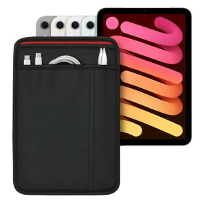 (�|�P�b�g�t) iPad mini �V���[�Y�p JustFit �X���[�u�P�[�X (�u���b�N/���b�h) Apple Pencil �[�d�P�[�u�������[�o����2�̃|�P�b�g�t ��p�݌v������W���X�g�t�B�b�g iPad mini2/3/4/5/6/7(A17 Pro)2024