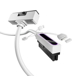 AsiaHorse Hydrus 24�s�� PC�p�X���[�u�P�[�u�� �}�U�[�{�[�h�p�d�� �����P�[�u�� (18 AWG�����\���R�A) 30CM 1�{��24�s�� �}�U�[�{�[�h ���� 2000W��16 AWG HYDRUS-24PIN-WHITE-L-30CM