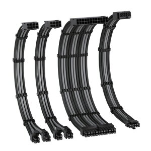 EZDIY-FAB PCIe 5.0 12VHPWR PC�d����p PSU�����X���[�u�P�[�u�� 16AWG �����\���c ATX 24�s�� / EPS 8�s��(4+4) / GPU 16�s��(12+4) �Ή� 1000W PC�d�����j�b�g�p �d������ 30cm - �u���b�N�O���[