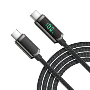  100W USB C to USB CP[uAiC҂ CP[u LEDfBXvCt ̏ꍇlPhone15, lPad Mini/Air, MacBook Pro, Samsung Galaxy S22/S10, Pixel, LG (1.2m ubN)