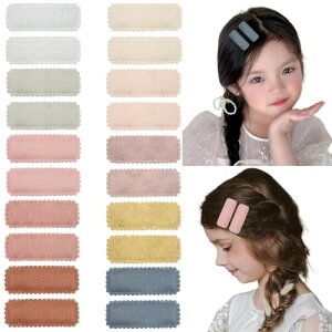 LYXOTO 20点セット ベビー ヘアピン ヘアクリップ 赤ちゃん パッチン留め キッズ 女の子 子供 ヘアアクセサリー パッチンピン スリーピン ナチュラル かわいい ハンドメイド 刺繍 花柄 (カ