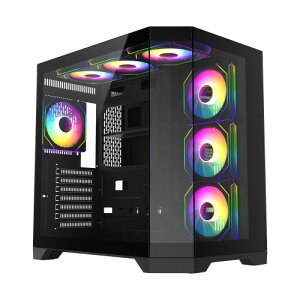 GAMEMAX PC�P�[�X �~�b�h�^���[ �Q�[�~���O �����K���X�T�C�h�p�l������ ATX/M-ATX/ITX�Ή� 7�X���b�g�g�� �ő�400mm GPU�Ή� ARGB�t�@��4��� V5.0 PWM ARGB�n�u�������R���t�� (HYPE-A BK)