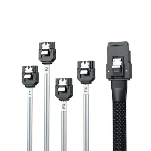 10Gtek ���� Mini SAS 36Pin(SFF-8087) �I�X to 4x SATA 7Pin ���X �@���A�E�g �P�[�u��, 0.5���[�g��