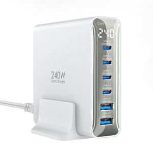 TOPADRE 240w [d PD3.1Ή 6|[g}[dUSB RZg GaNFastIII Ή PCɋ}[dΉ MacBook Pro14h/16h Ή Macbook M4/iPad Pro/iPhone 16/15/Galaxy/Android/̑ (zCg)
