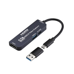 HDMI �L���v�`���[�{�[�h 4K �r�f�I�L���v�`���J�[�h USB 3.0 OTG 100W PD�t�� �Q�[���L���v�`���[ HDMI to USB A/USB C YUY2 MJPEG �r�f�I�^��/�Q�[���^��/���C�u�z�M/�e�����[�N/Web��c�p Windows/Linux/Mac