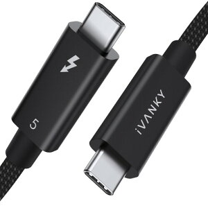 Thunderbolt 5 �P�[�u�� IVANKY 240W�}���[�d 8K/60Hz�f���o�� �ő�120Gbps �����f�[�^�]�� Thunderbolt 4/3 USB4 ���ʌ݊� MacBook Pro/Mac Mini (2024�N�������f��)/iPad/iPhone17/Air/16/16e/15 �[�d/Android/�n�u/SDD�P�[�X