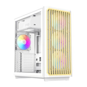 GAMEMAX PC�P�[�X �Q�[�~���O �~�b�h�^���[ �z���C�g �B���R�l�N�^�[�f�U�C���̗p ATX/M-ATX/ITX�Ή� 7�X���b�g�g�� �ő�350mm GPU�Ή� ARGB�t�@��4��� V5.0 PWM ARGB�n�u�������R���t�� (F45 WW)