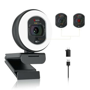 Angetube 4K �E�F�u�J���� 1080P@60FPS �X�g���[�~���O�Ή� PDAF �I�[�g�t�H�[�J�X AI �m�C�Y�L�����Z�����O 8 �{�Y�[�� �v���C�o�V�[�ی�@�\�t�� USB �ڑ� Windows/Mac/�m�[�g PC �Ή� Zoom/Teams/OBS ��