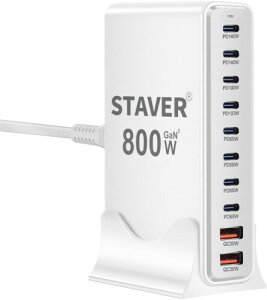 800W [d PD3.0Ή 10|[g 2*140W펞Ή 8USB-C2USB-A GaNFastIII(KE) m[gPCɋ}[dΉ MacBook Pro PDΉ iPad/iPhone/Android/̑ (zCg-800W)