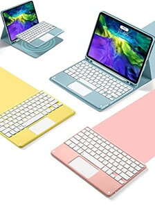 大型タッチパッド付き iPad 9 iPad 10.2キーボード ケース マグネット 脱着式 iPad 第9世代 8世代 7世代 手帳型 US配列 Apple pencil 収納 iPad 7 iPad 8キーボードカバー 薄型 Bluetooth キーボード お洒落
