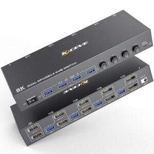 KCEVE 8K DP KVMؑ֊ 4PC 2j^[ARs[/g[h USB 3.0|[g (8K@30Hz/4K@144Hz) KVM Switch KVMXCb` PC4ƃfBXvC2Ή L[{[hA}EX4PCŋL hCo[sv ȒPɐ