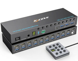 AIMOS HDMI KVM ؑ֊ 4K@60Hz 101o USB 3.0 EDIDێ Ή KVMXCb` 10PCؑ֊ L[{[hA}EXAj^[10PCŋLARS232T|[g