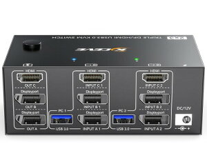 KCEVE 8K KVMؑ֊ 2PC 3j^[ARs[/g[h HDMI+2DP|[g(8K@60Hz/4k@144Hz) USB3.0|[g KVM Switch KVMXCb` PC2ƃfBXvC3Ή L[{[hA}EX2PCŋL ȒPɐڑ 茳
