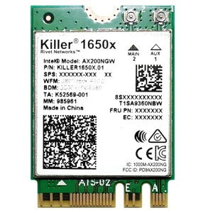 Killer Series AX1650x Wi-Fi 6E AX200NGW | WIFI 6E Upgrade | Speed 2.4 Gbps 802.11ax 2.4/5/6GHz Bluetooth 5.2 Gaming WiFi Adapter for Laptop PC