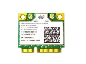 HP���� 695915-001 �C���e�� Centrino Advanced-N 6205 802.11a/b/g/n 300Mbps PCIe Mini half Card 62205ANHMW for HP ProBook 6470b, 6475b, 645 G1, 650 G1, 655 G1, EliteBook 8470p, EliteBook 8770w