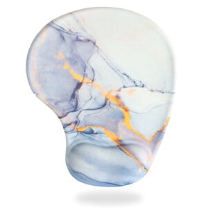 (RLJ) マウスパッド リストレス 一体型 (19×23cm) おしゃれ 低反発 マウスパット (ブルーC)