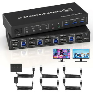 4 |[g USB 3.0 DisplayportfA j^[ KVMXCb` 4 ̃Rs[^p 4K@60Hz fBXvCؑ֊ Displayportj^[4PC z I[fBI }CNo͂ 3 USB 3.0 |[gAfA