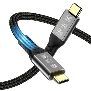 Angusplay USB4 / Thunderbolt 4 �Ή� �P�[�u�� (2m) | 40Gbps �������]�� & 8K@60Hz �f���o�� & 100W PD�}���[�d | MacBook Pro/Air�AiPad Pro�AiPhone 15/16�AWindows �T���_�[�{���gPC �Ή�