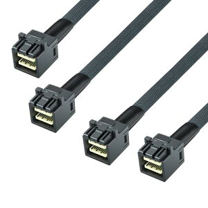 10Gtek ���� Mini SAS HD SFF-8643 �P�[�u��, �T�C�h�o���h�t��, 0.8���[�g��, �܂肽���ݎ�, �t���L�V�u��, 2�{��
