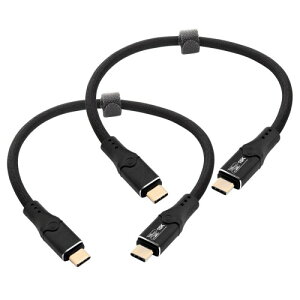 Leehitech 2×0.3M 120Gbps �o�����]�� Thunderbolt 5 �P�[�u�� 240W�}���[�d 16K/60Hz�f���o�� USB-C to USB-C �P�[�u�� Thunderbolt 4/3 USB4 ���ʌ݊�, iPhone 17/16, MacBook Air/Pro, iPad Pro/Air ���Ή�