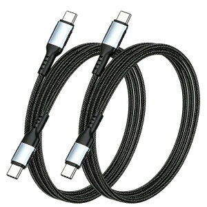 USB Type C �P�[�u�� 1m 2�{�Z�b�g Popolier �����f�[�^�]�� E-Marker�`�b�v���� ���ϋv�i�C�����ґg �X�}�[�g�t�H���A�^�u���b�g�A�m�[�g�p�\�R���̃^�C�vc�@��ɑΉ� (�f���o�͔�Ή�)