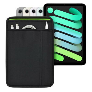 (�|�P�b�g�t) iPad mini �V���[�Y�p JustFit �X���[�u�P�[�X (�u���b�N/�O���[��) Apple Pencil �[�d�P�[�u�������[�o����2�̃|�P�b�g�t ��p�݌v������W���X�g�t�B�b�g iPad mini2/3/4/5/6/7(A17 Pro)2