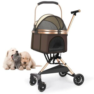 JZOOOZ ペットカート 分離型 犬用ベビーカー (サイズ:56x33x92cm) 前輪360°回転 キャスター付き 組み立て簡単 軽量 通気 折りたたみ式 取り外し可能 犬用カート収納簡単 多機能 収納 大容量
